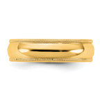 10KY 5.5mm Milgrain Comfort Fit Band Size 14
