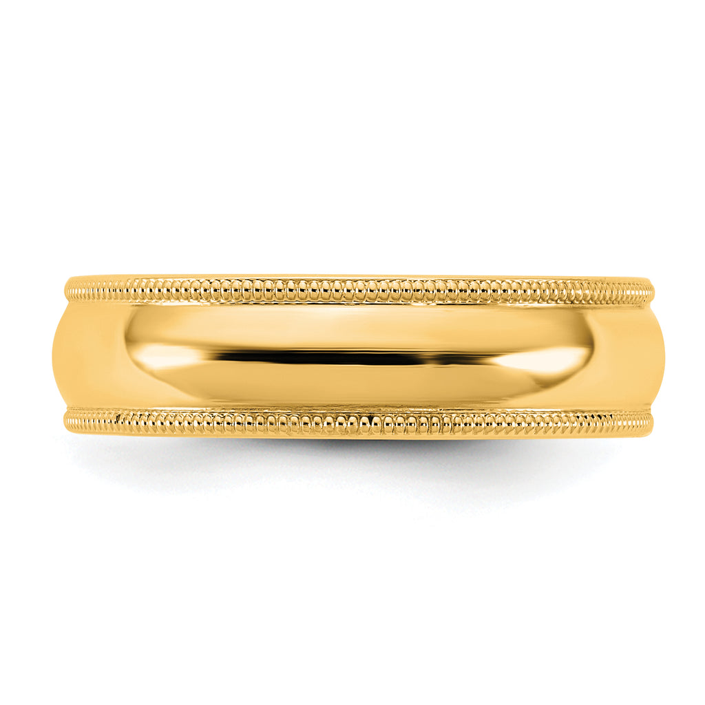 14KY 5.5mm Milgrain Comfort Fit Band