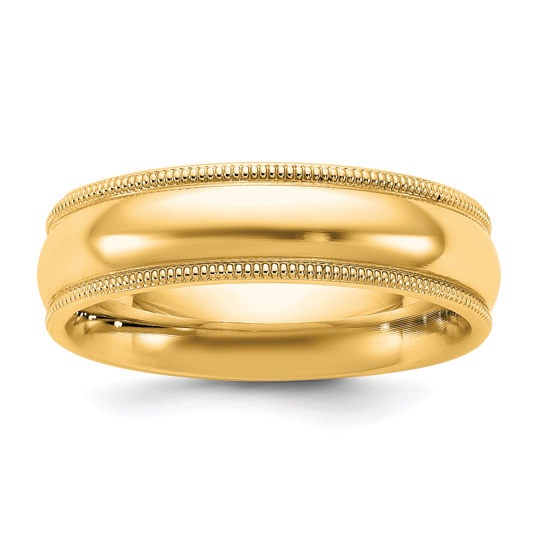 14KY 5.5mm Milgrain Comfort Fit Band Size 14