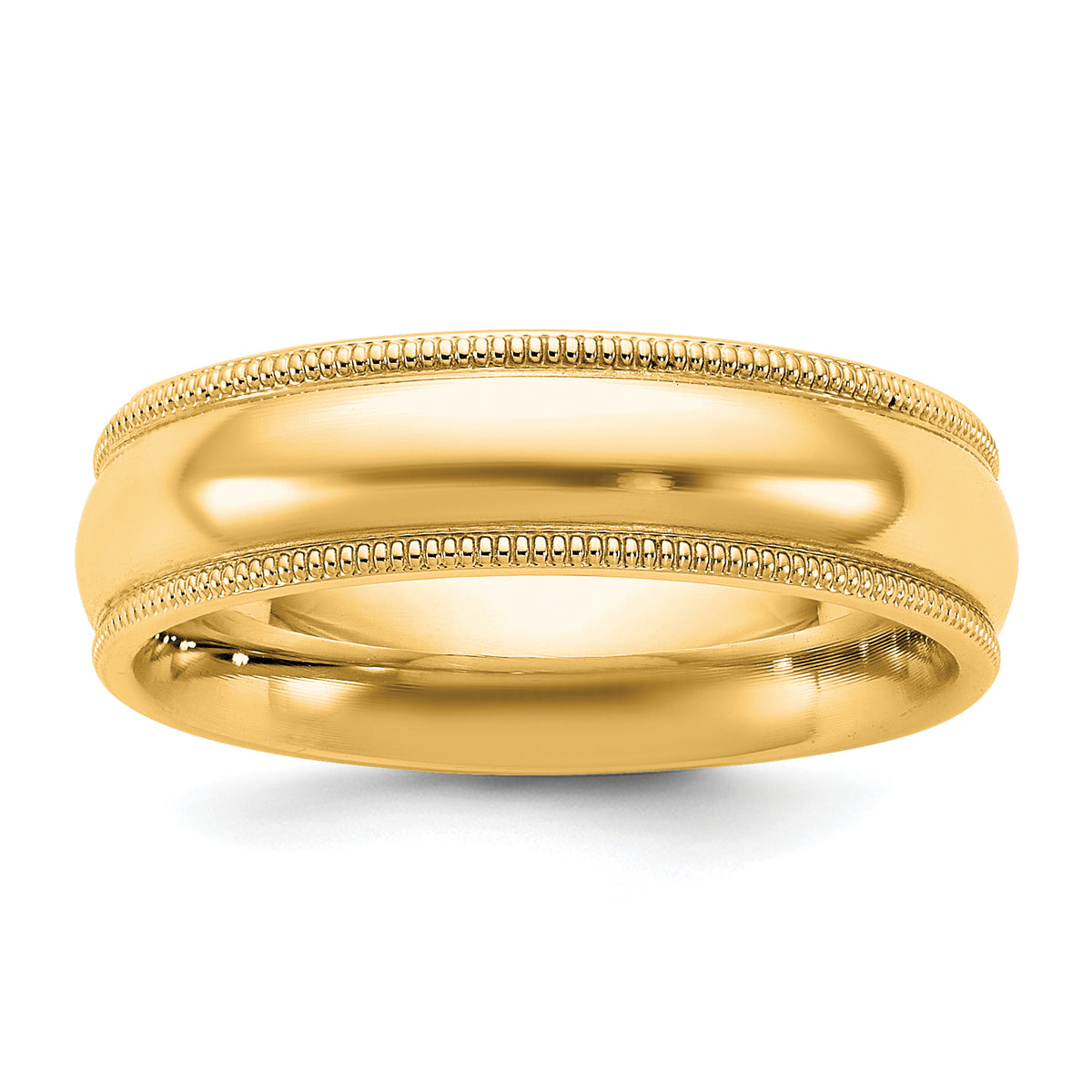 14KY 5.5mm Milgrain Comfort Fit Band Size 14