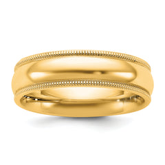 14KY 5.5mm Milgrain Comfort Fit Band Size 14