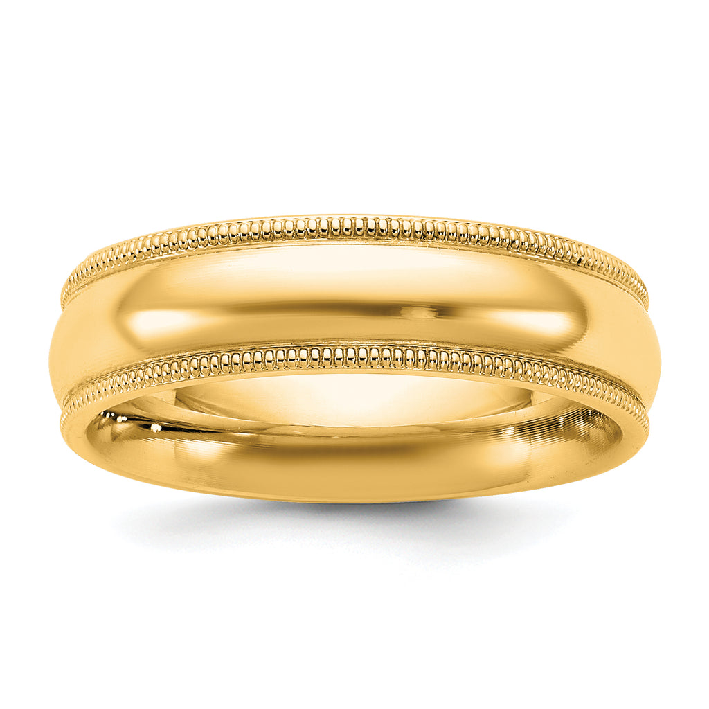 14KY 5.5mm Milgrain Comfort Fit Band