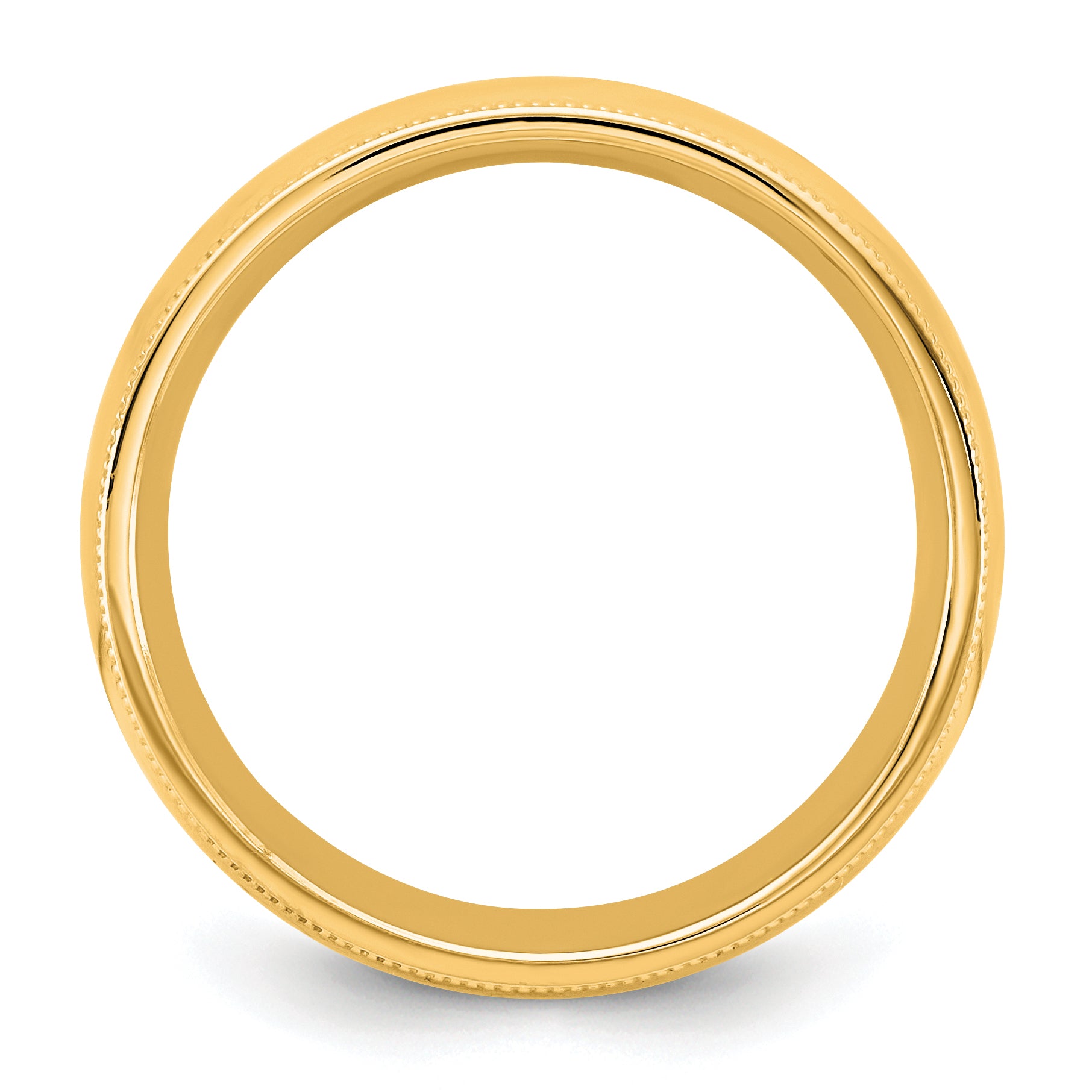 14KY 6.5mm Milgrain Comfort Fit Band Size 14