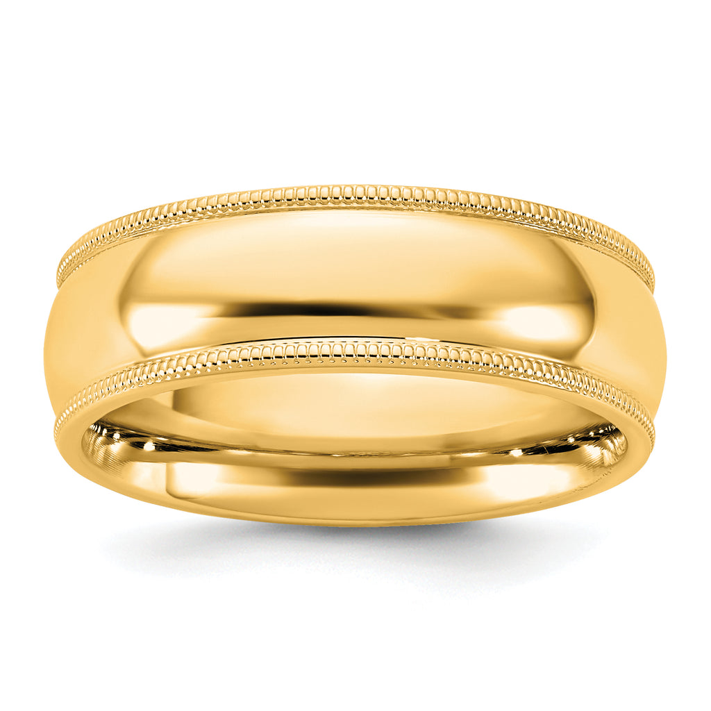 6.5mm 10K Yellow Gold Milgrain Comfort Fit Wedding Band - Sophia Jewelers