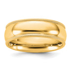 6.5mm 10K Yellow Gold Milgrain Comfort Fit Wedding Band - Sophia Jewelers
