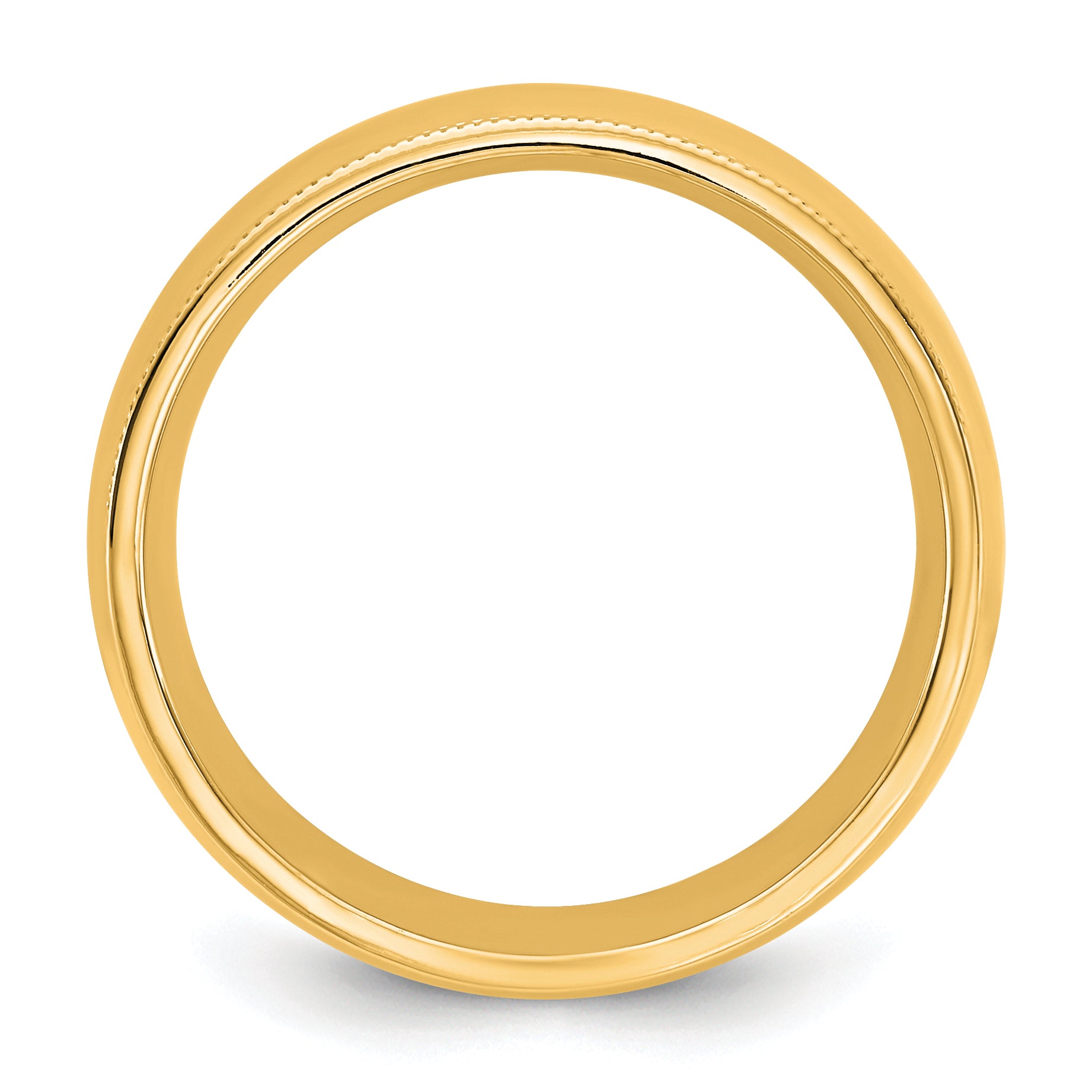 14KY 7mm Milgrain Comfort Fit Band Size 14