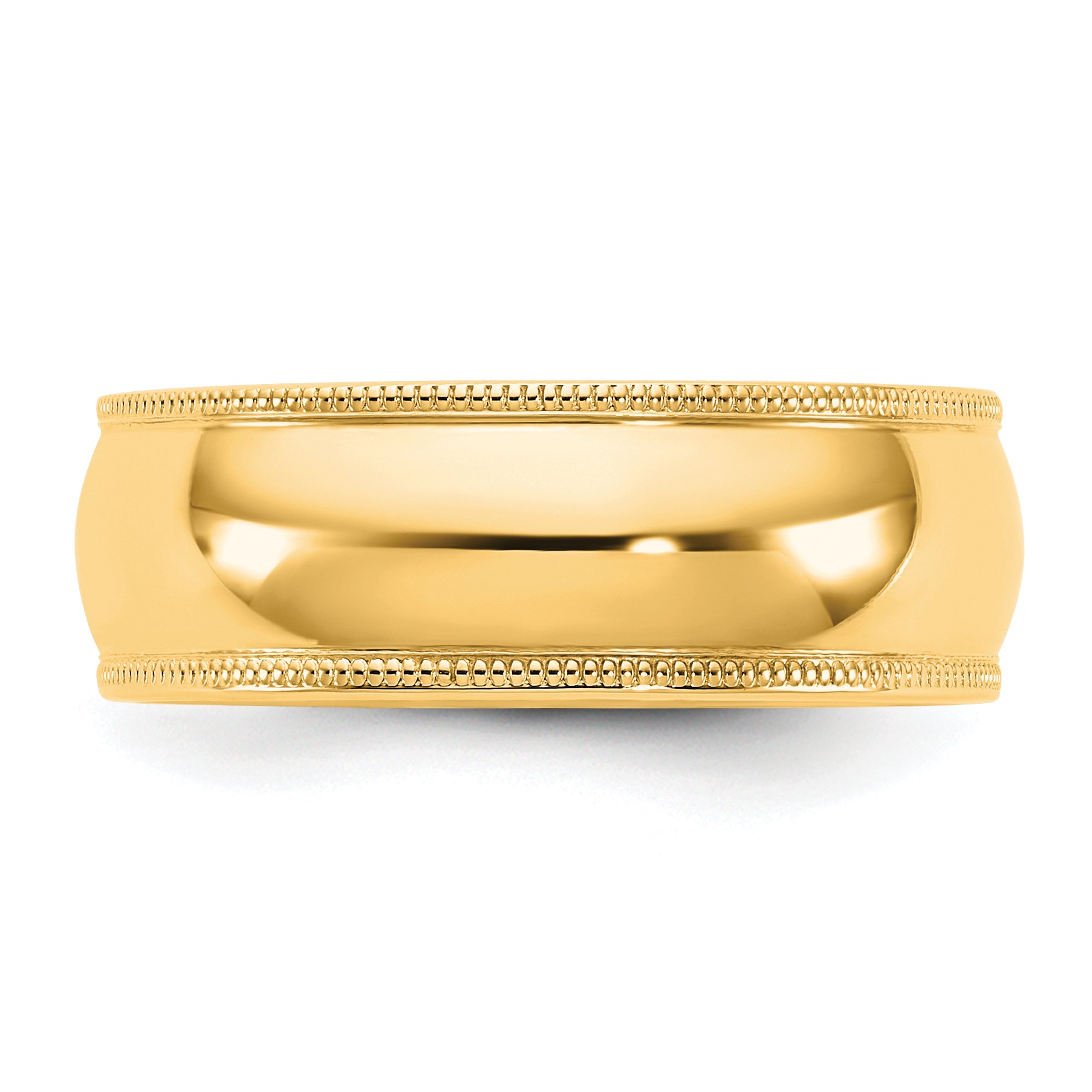 7.0mm 10K Yellow Gold Milgrain Comfort Fit Wedding Band - Sophia Jewelers