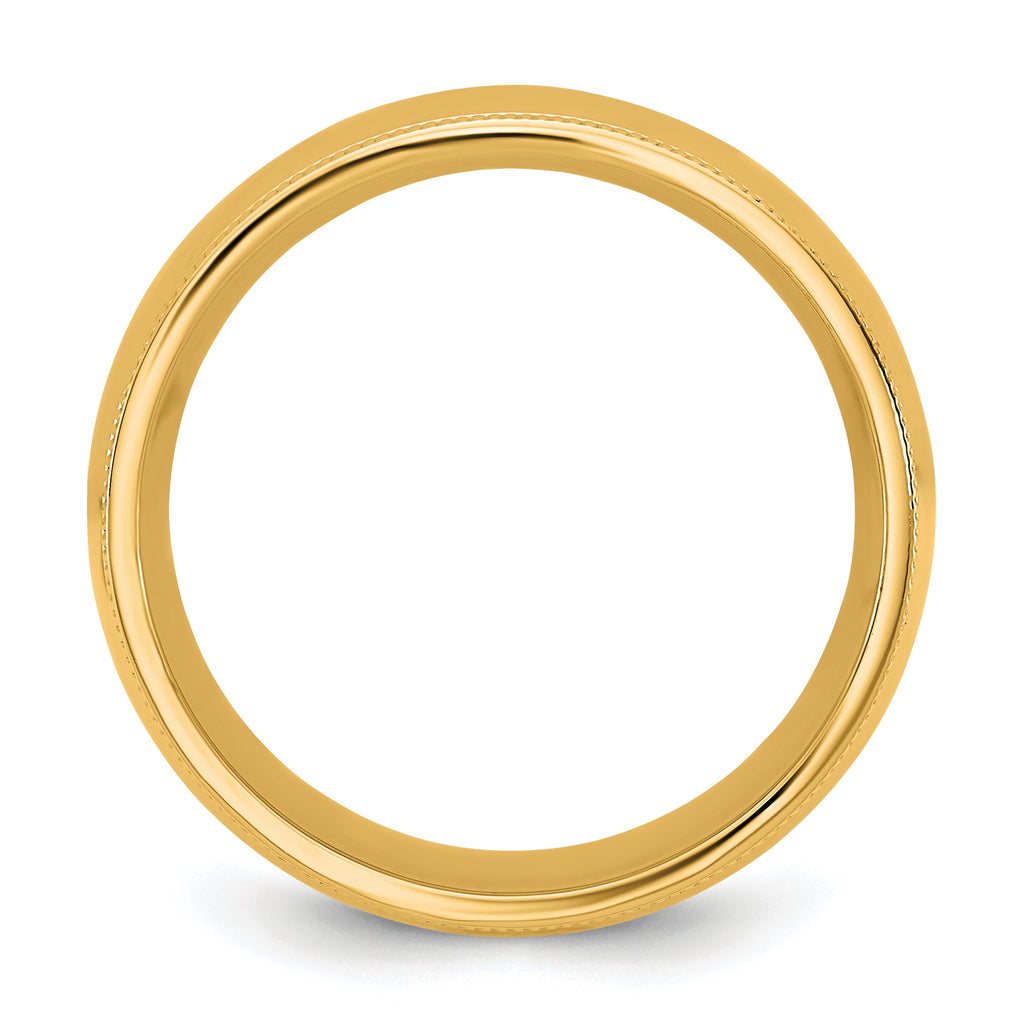 14KY 8mm Milgrain Comfort Fit Band