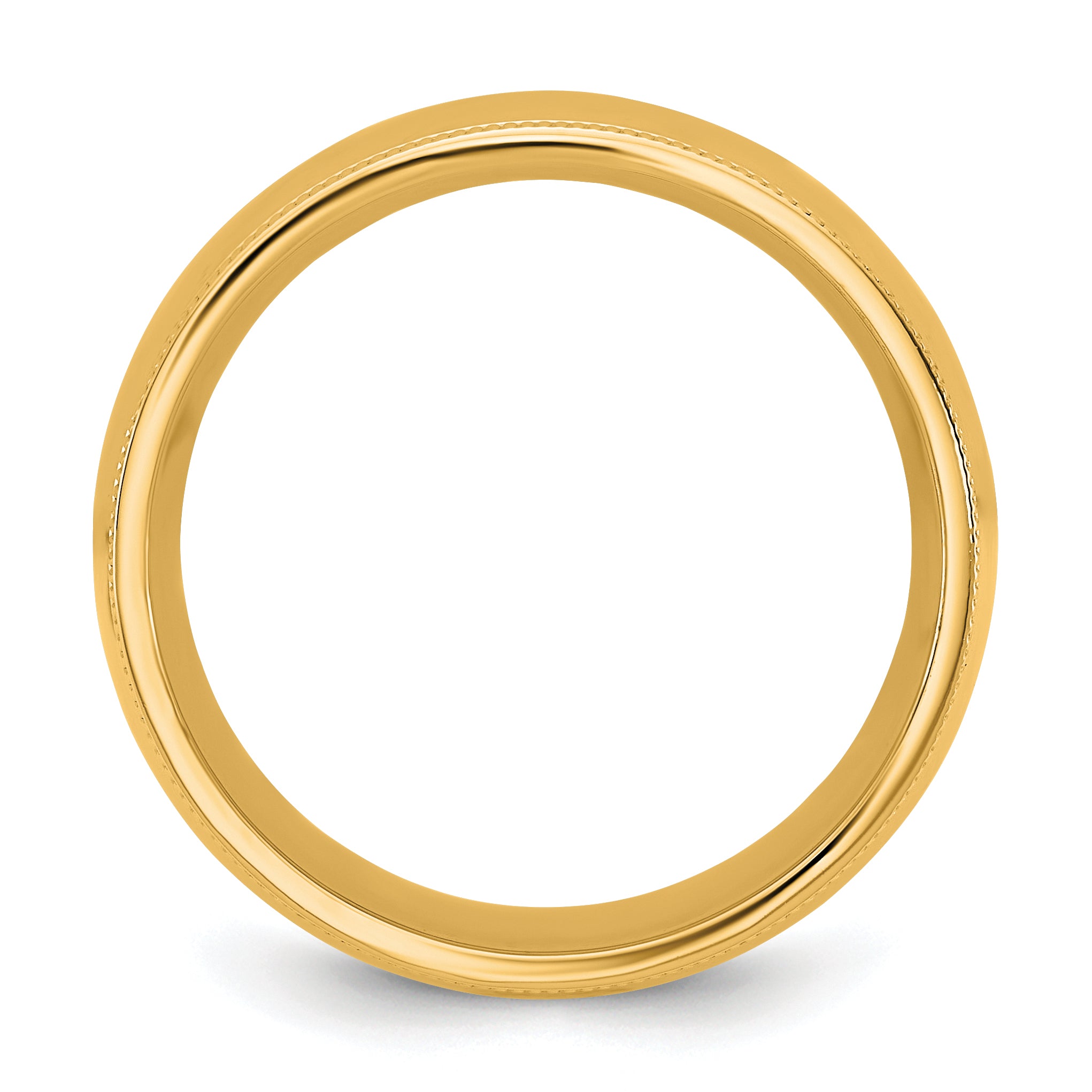 14KY 8mm Milgrain Comfort Fit Band Size 14
