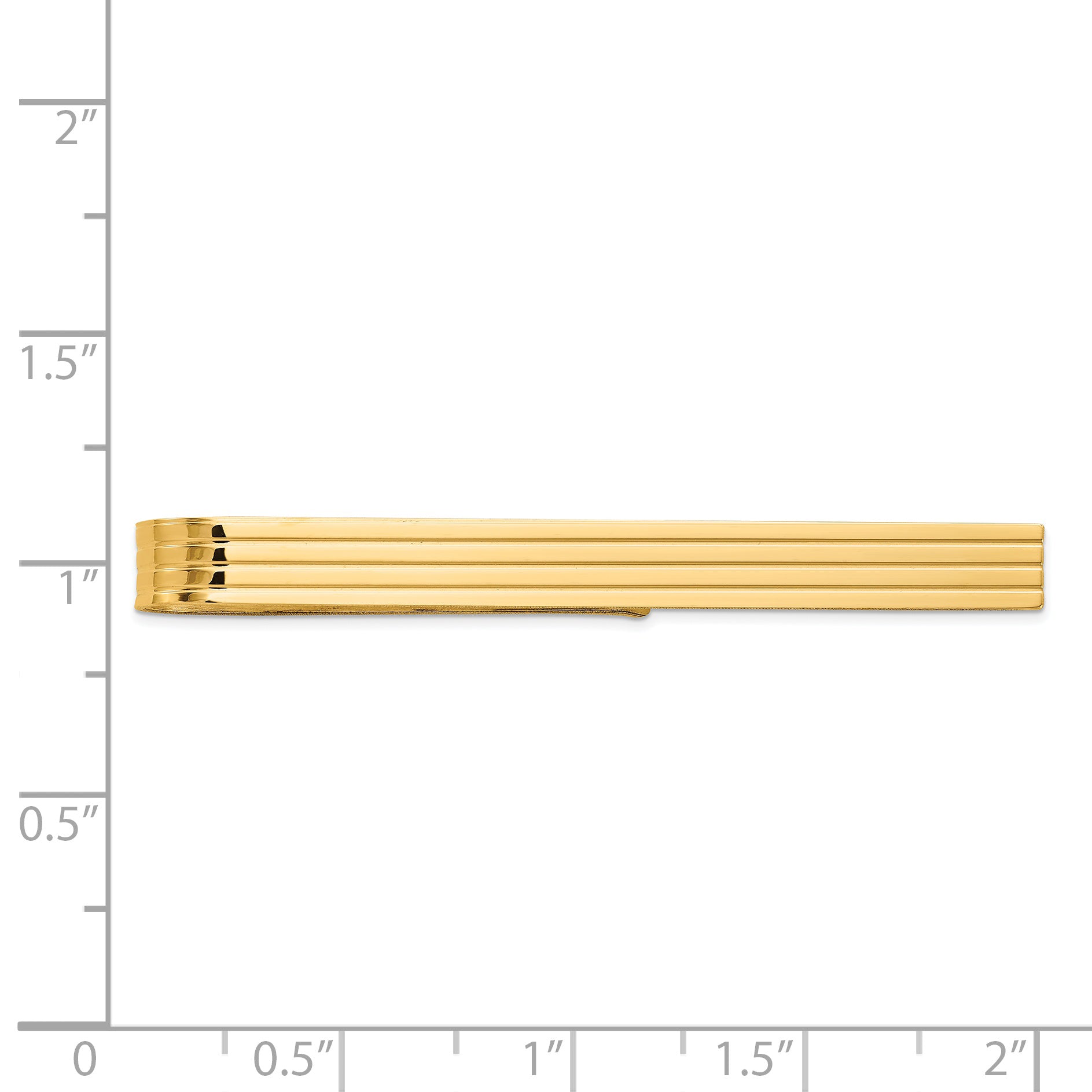 14k Mens Grooved Tie Bar