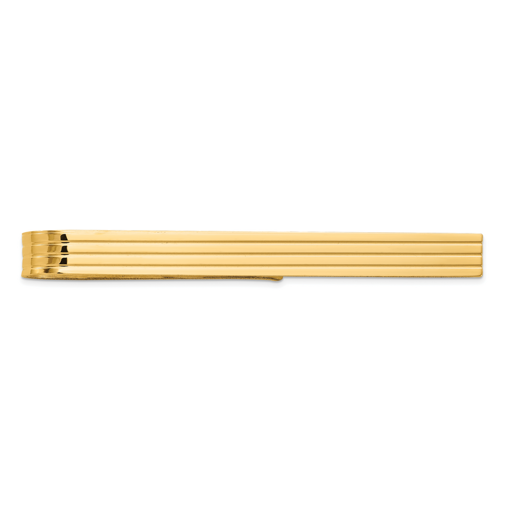 14k Mens Grooved Tie Bar