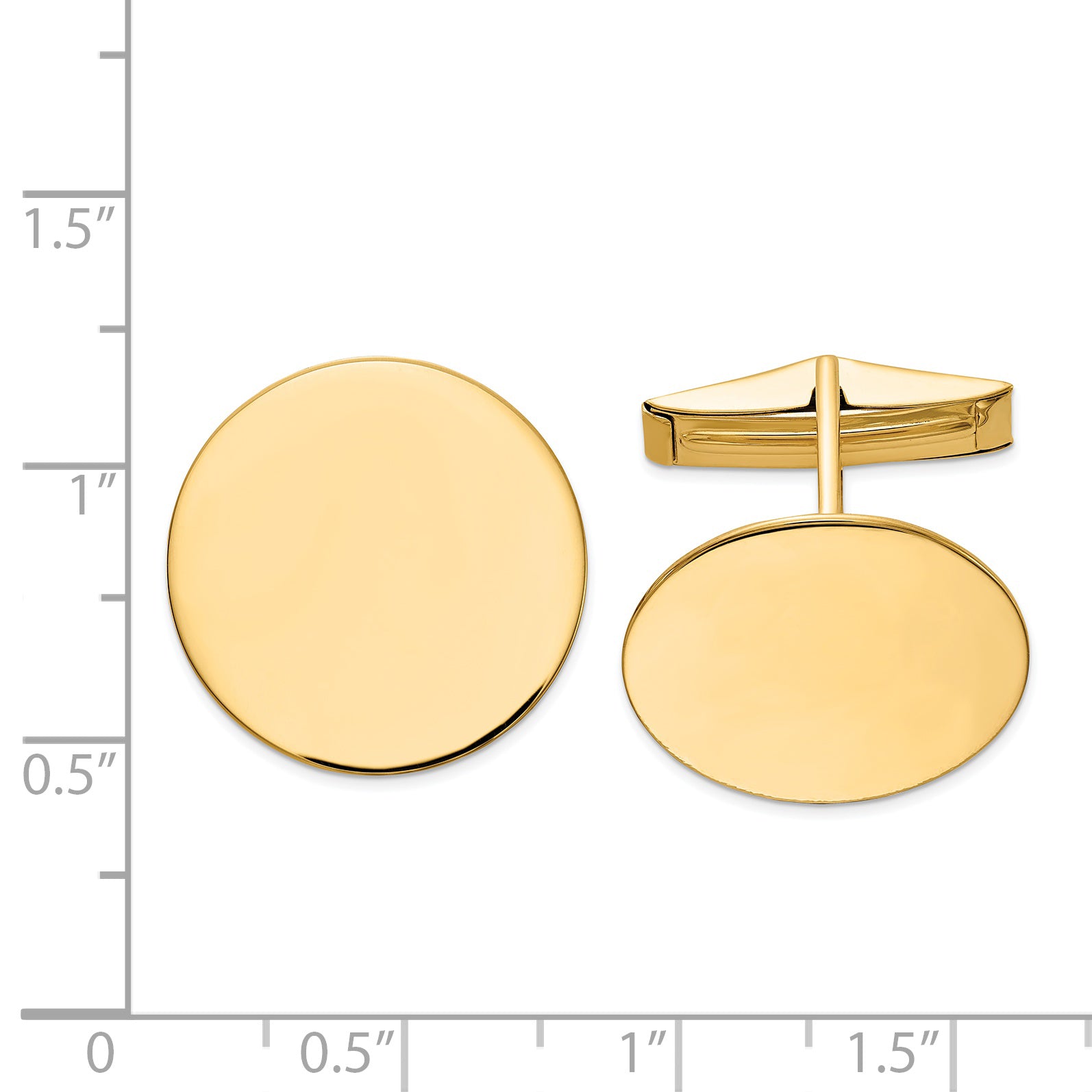 14K Men's Circular Polished Cuff Links Secondary image