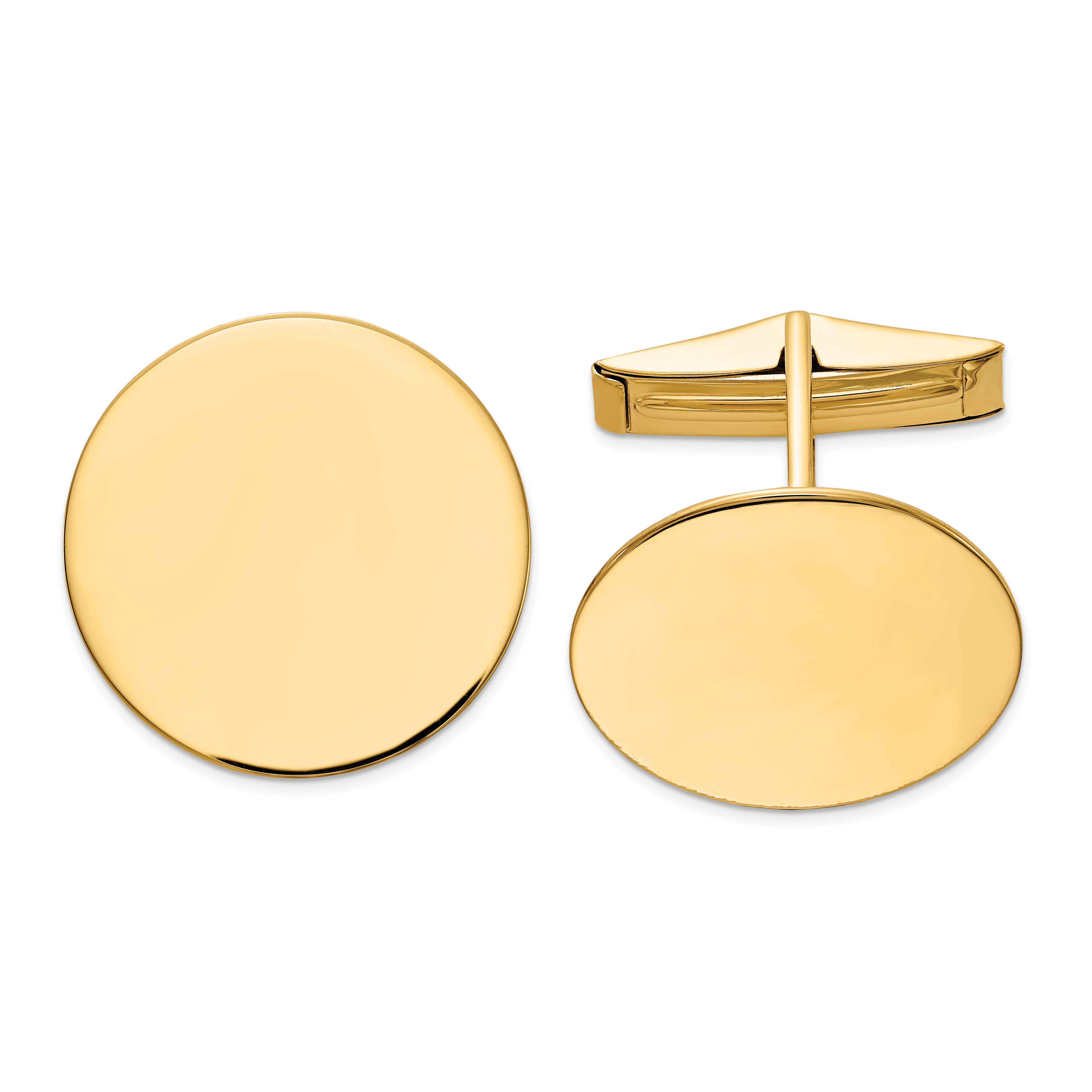 14K Men's Circular Polished Cuff Links Main image