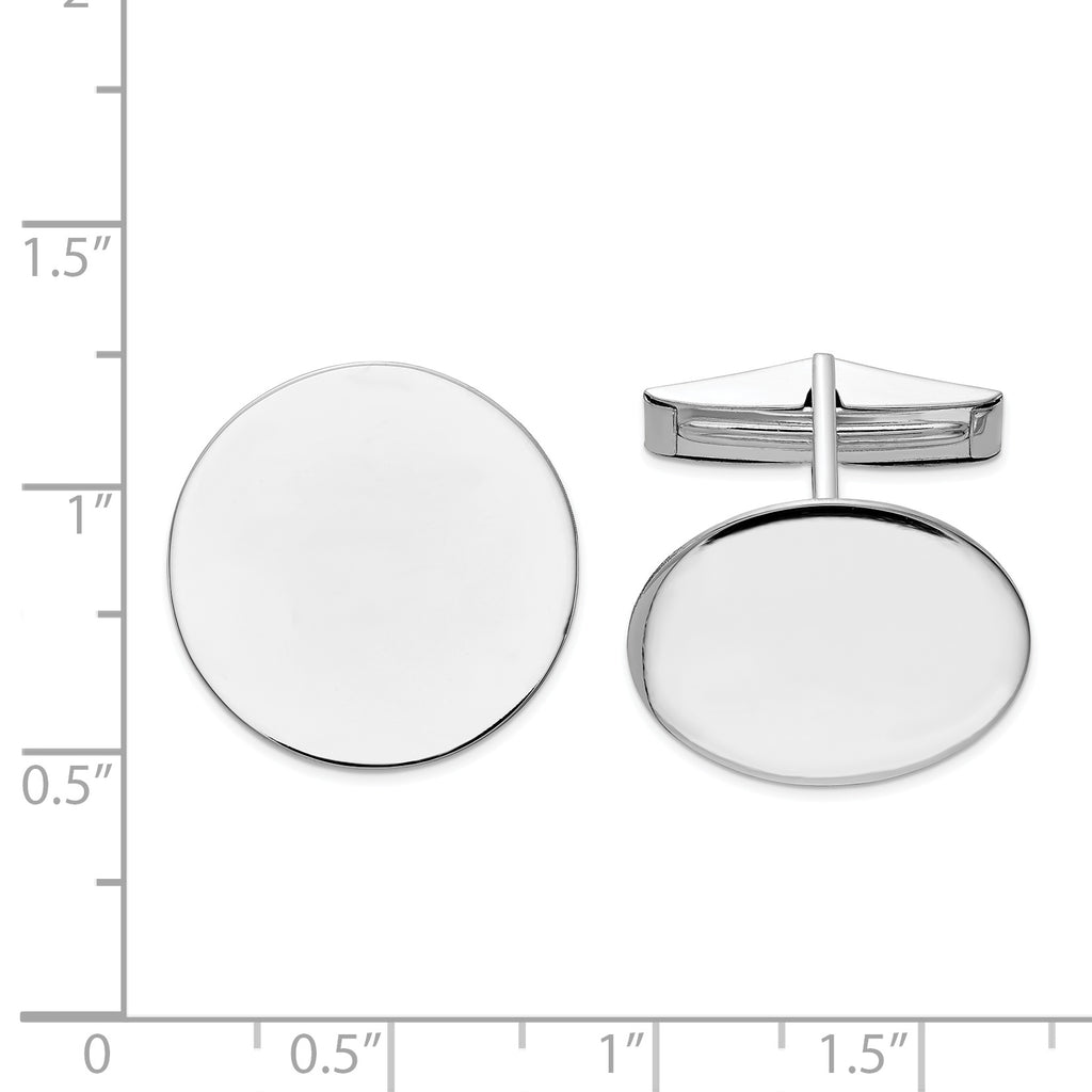14K WG Men's Circular Cuff Links