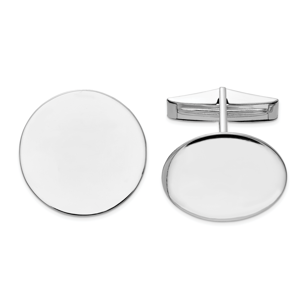 14K WG Men's Circular Cuff Links