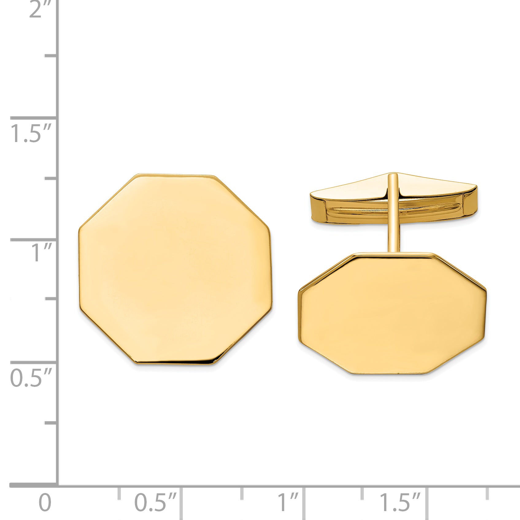 14K Men's Octagonal Cuff Links Secondary image