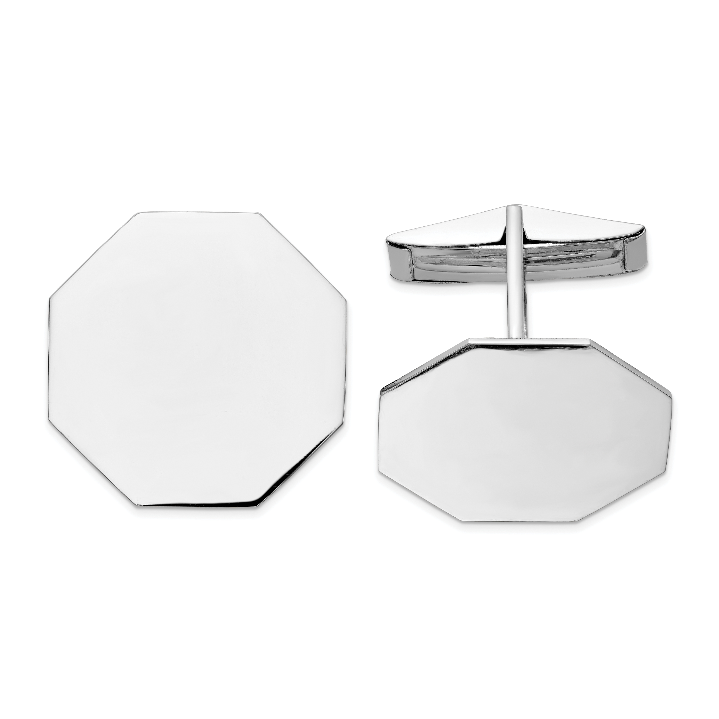14K WG Men's Octagonal Cuff Links Main image