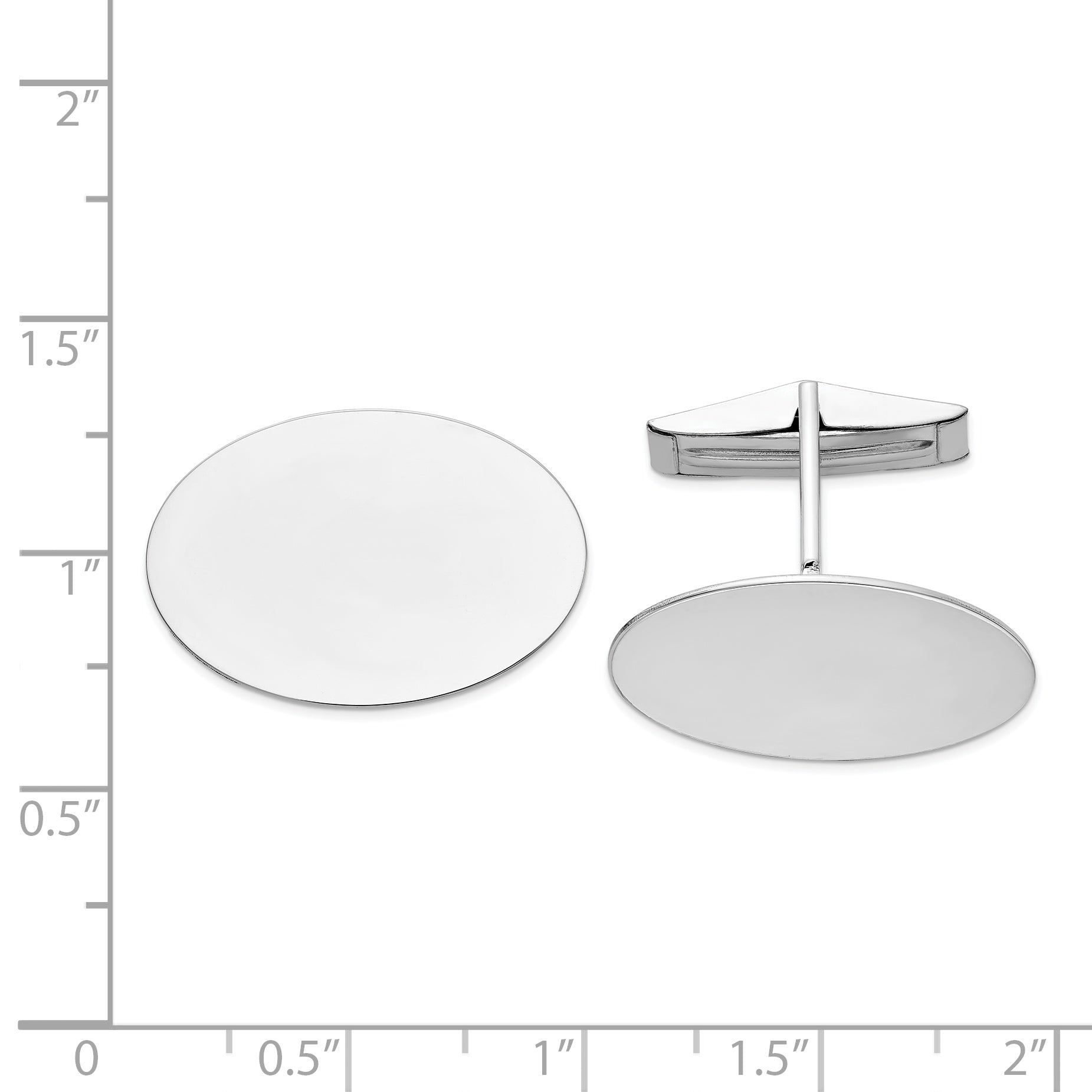 14K White Gold Oval Cuff Links Secondary image