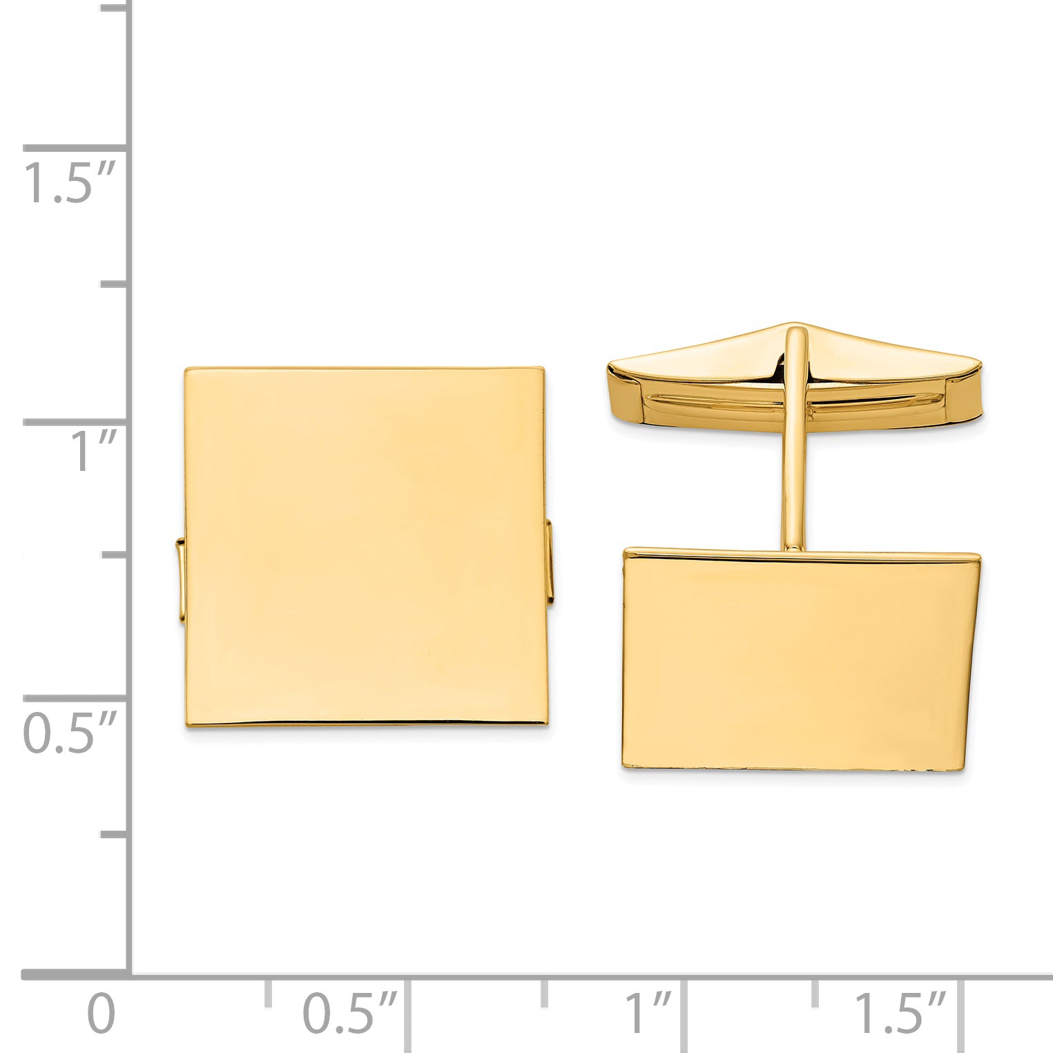 14K Men's Square Cuff Links Secondary image