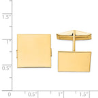 14K Men's Square Cuff Links