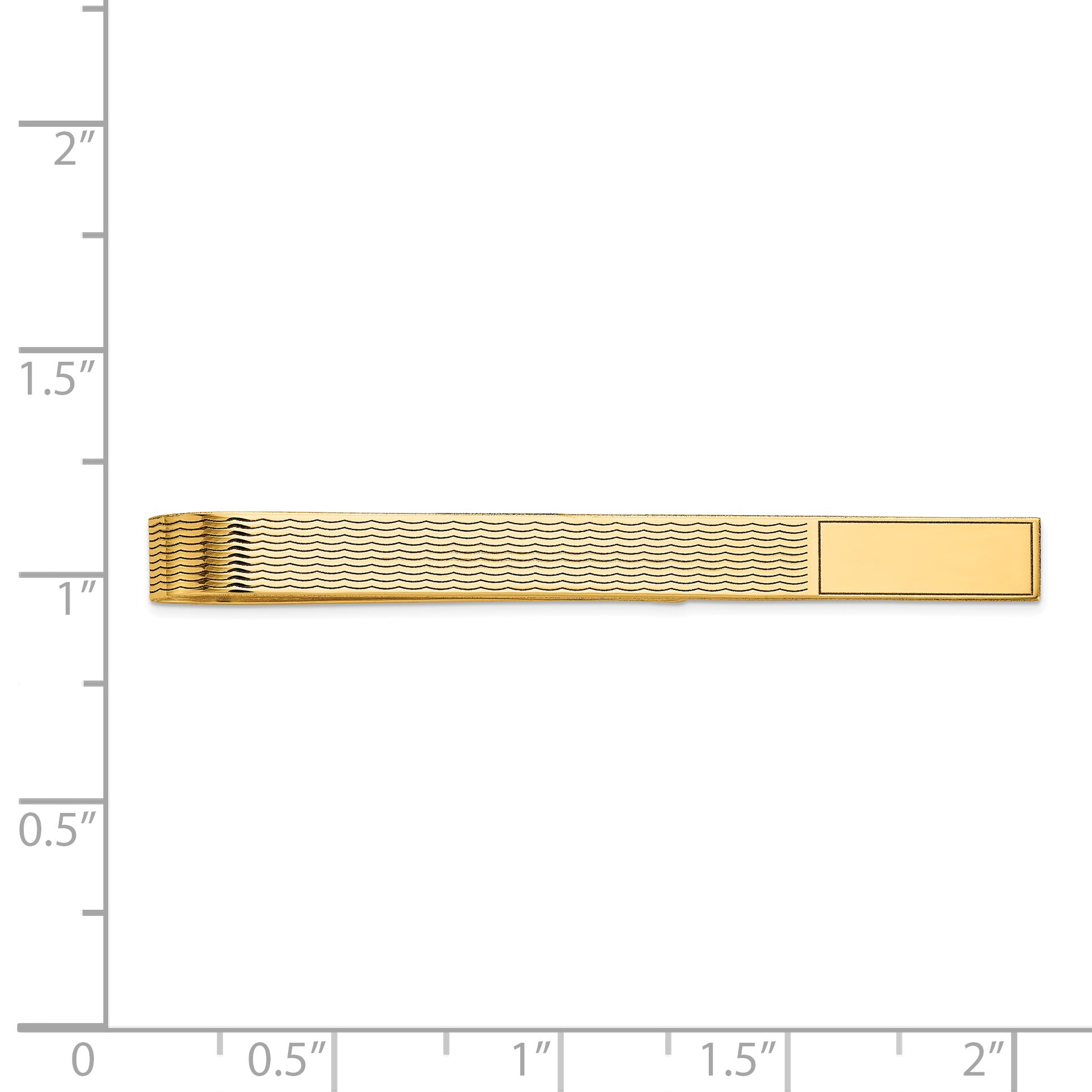 14k Mens Grooved Engravable Tie Bar