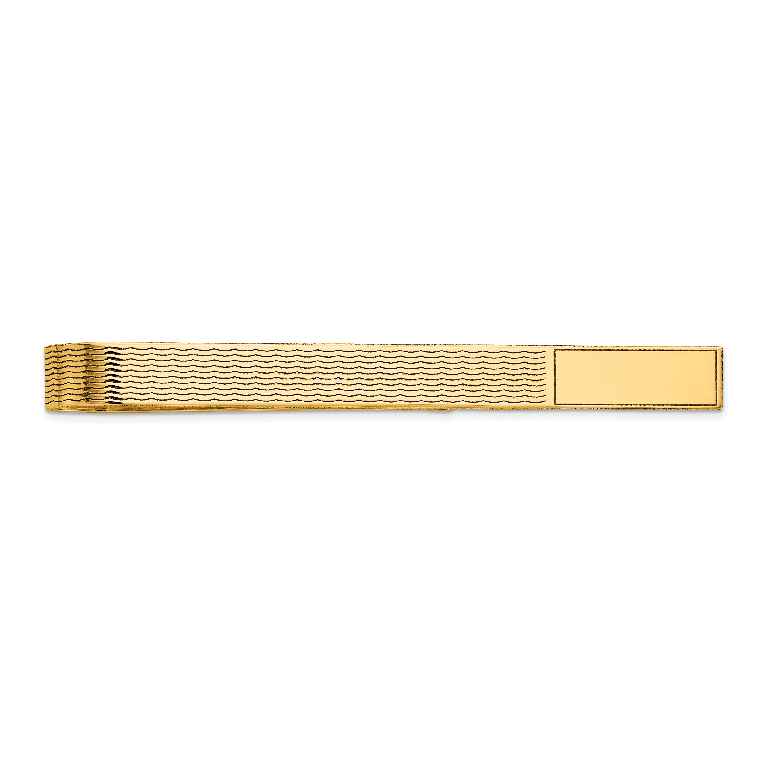 14k Mens Grooved Engravable Tie Bar