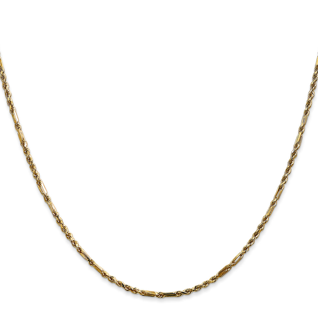 14K 20 inch  1.8mm Diamond-cut Milano Rope with Lobster Clasp Chain