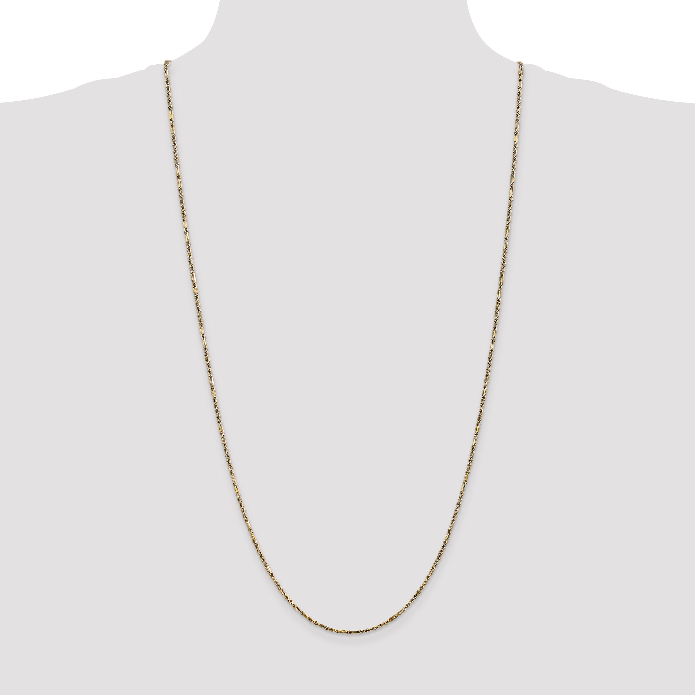 14K 30 inch  1.8mm Diamond-cut Milano Rope with Lobster Clasp Chain