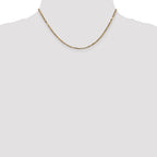 14K 16 inch  2.25mm Diamond-cut Milano Rope with Lobster Clasp Chain