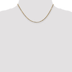 14K 16 inch  2.25mm Diamond-cut Milano Rope with Lobster Clasp Chain
