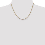 14K 18 inch  2.25mm Diamond-cut Milano Rope with Lobster Clasp Chain