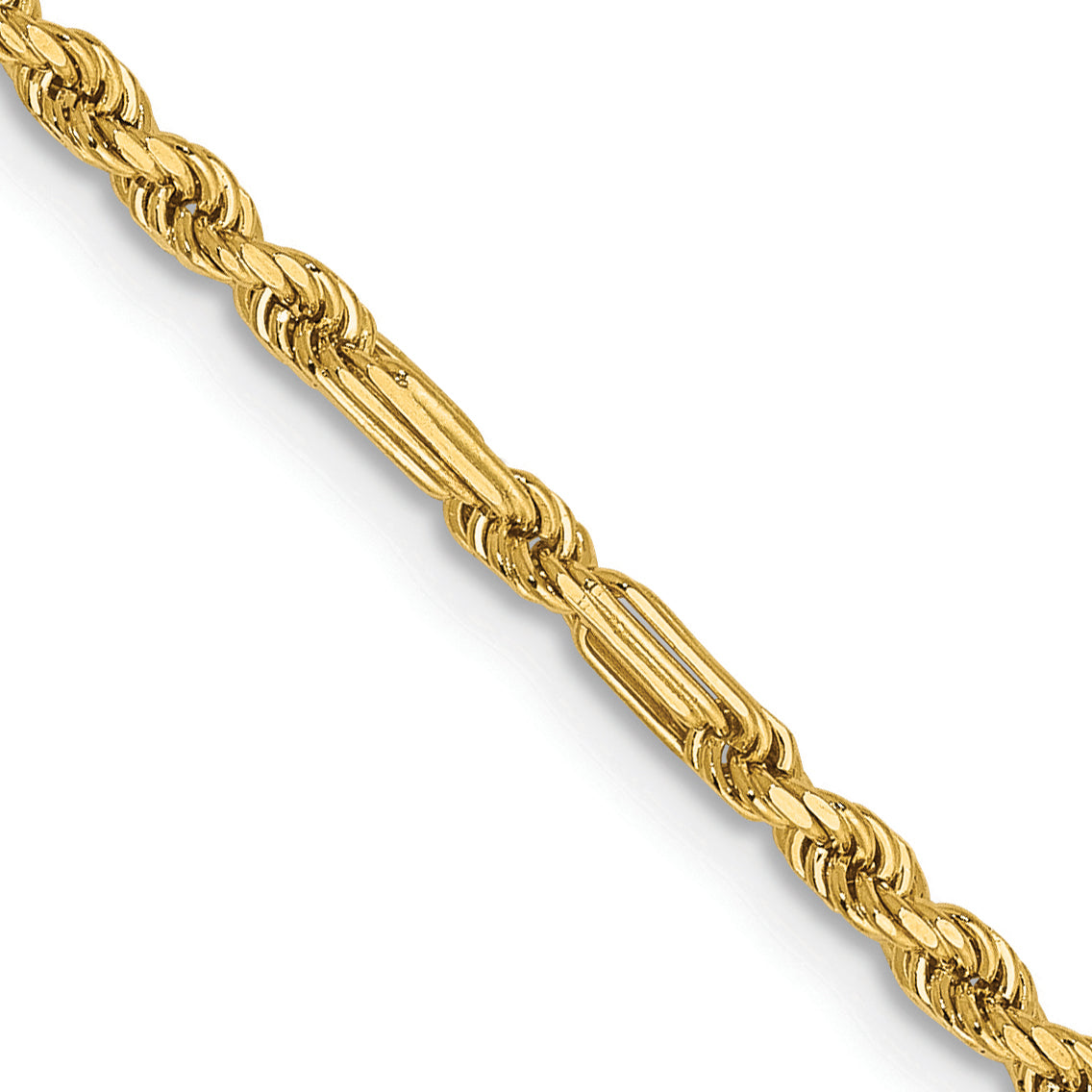 14K 24 inch  2.25mm Diamond-cut Milano Rope with Lobster Clasp Chain Main image