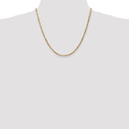 14K 20 inch  2.5mm Diamond-cut Milano Rope with Lobster Clasp Chain