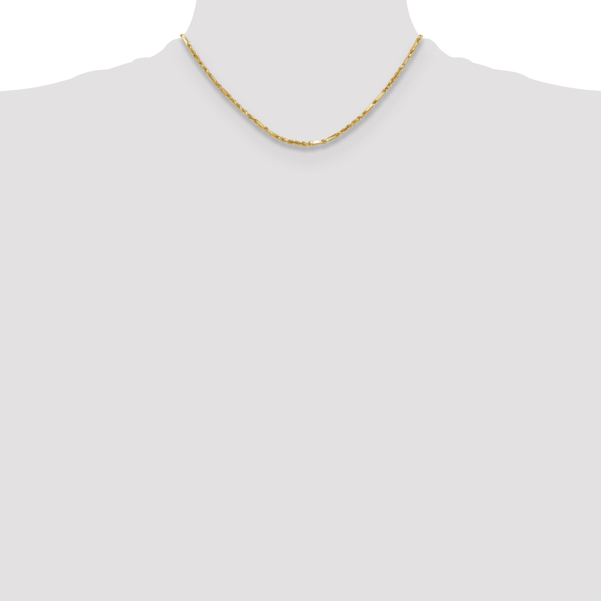 14k 2.75mm D/C Milano Rope Chain