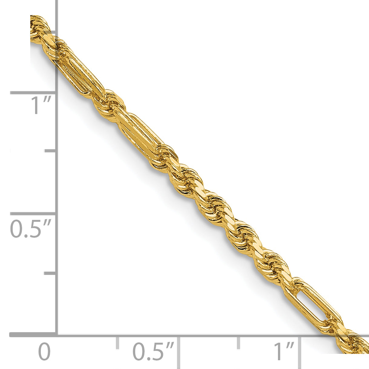 14k 2.75mm D/C Milano Rope Chain