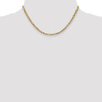 14K 3mm Diamond-Cut Milano Rope with Lobster Clasp Chain