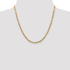 14K 3mm Diamond-Cut Milano Rope with Lobster Clasp Chain