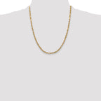 14K Yellow Gold Solid Diamond-Cut Rope Chain Necklace 3mm