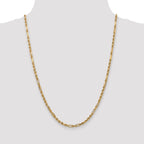 14K 3mm Diamond-Cut Milano Rope with Lobster Clasp Chain