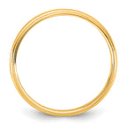 10KY 3.5mm LTW Milgrain Half Round Band Size 14