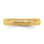 14KY 3.5mm Lightweight Milgrain Half Round Band