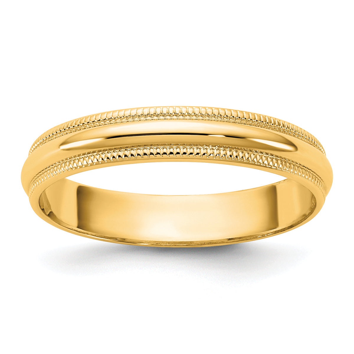 10KY 3.5mm LTW Milgrain Half Round Band Size 14
