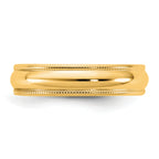 10KY 4.5mm LTW Milgrain Half Round Band Size 14