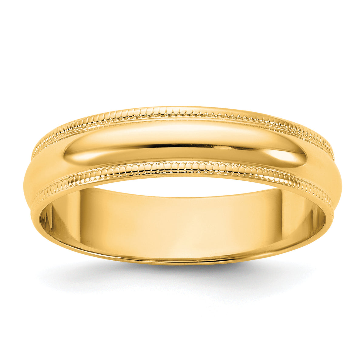 10KY 4.5mm LTW Milgrain Half Round Band Size 14
