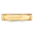 14k Yellow Gold 5mm Lightweight Milgrain Half Round Wedding Band