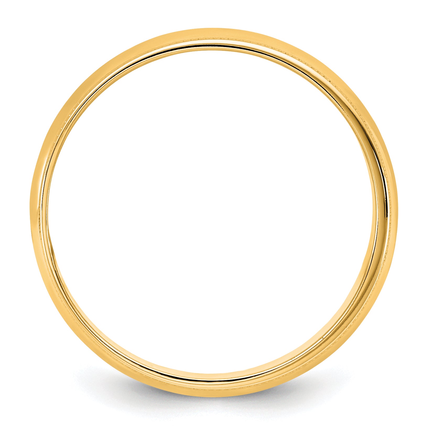 10KY 5.5mm LTW Milgrain Half Round Band Size 14
