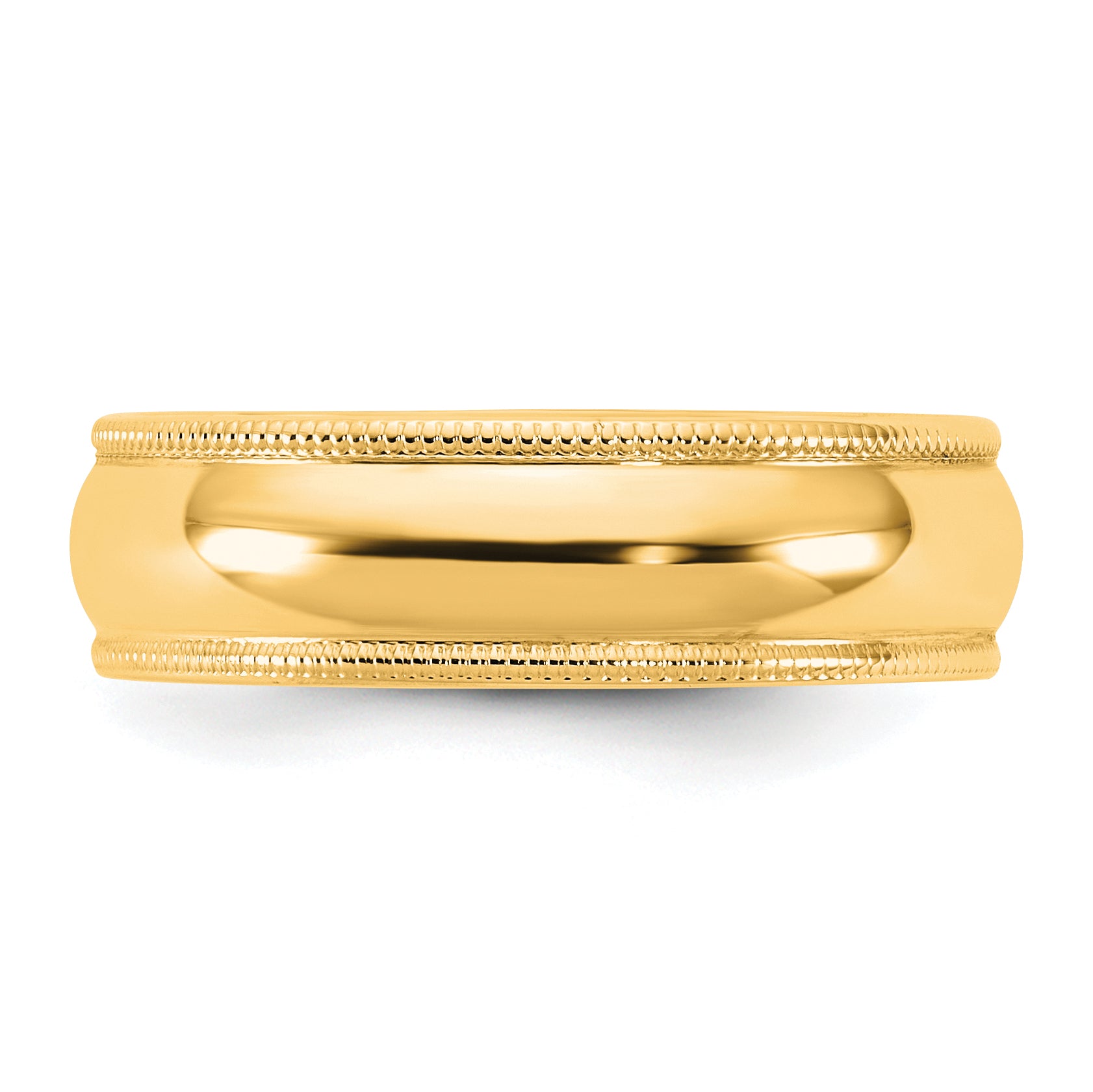 10KY 5.5mm LTW Milgrain Half Round Band Size 14