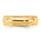 5.5mm 10K Yellow Gold Lightweight Milgrain Half Round Wedding Band - Sophia Jewelers