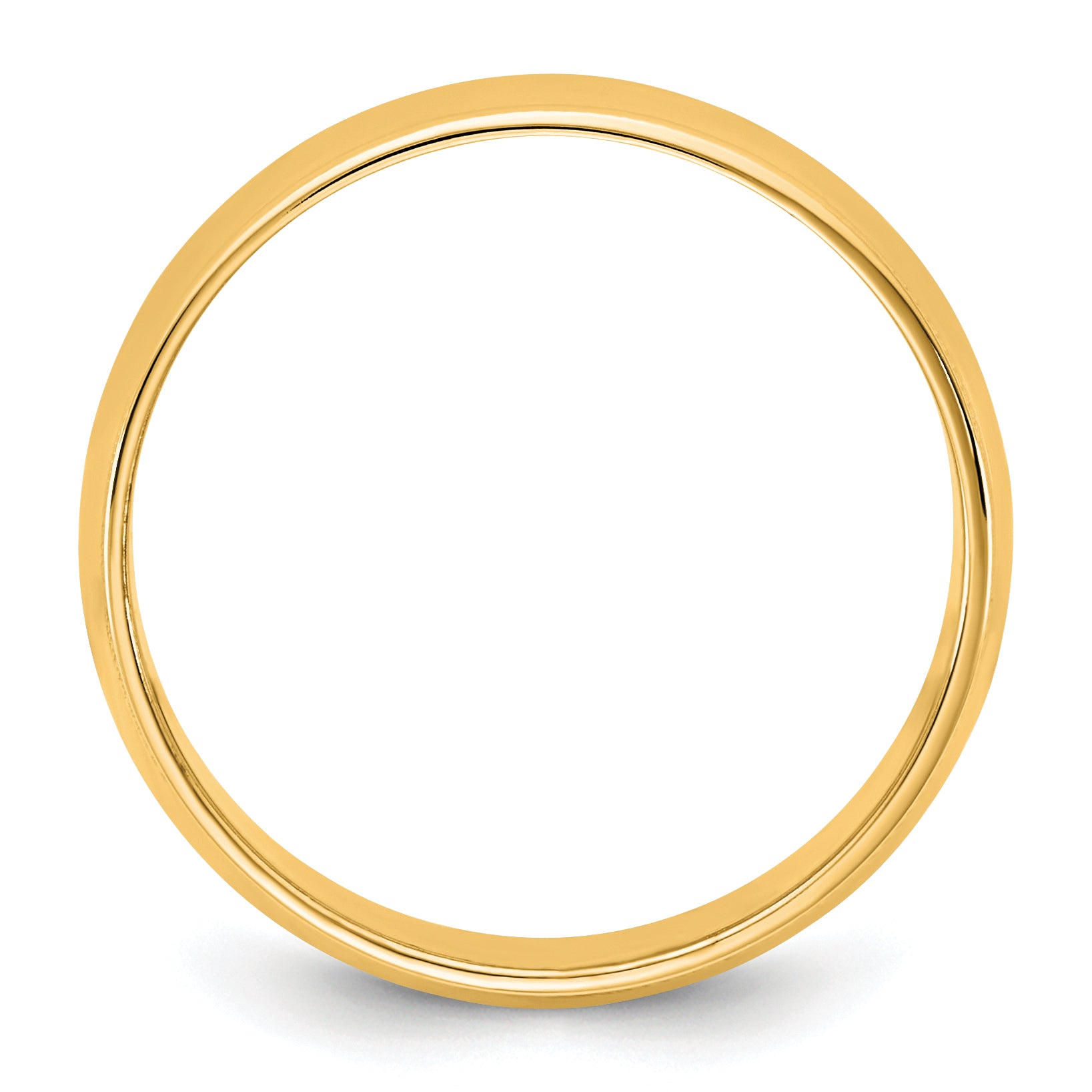 10KY 6.5mm LTW Milgrain Half Round Band Size 14