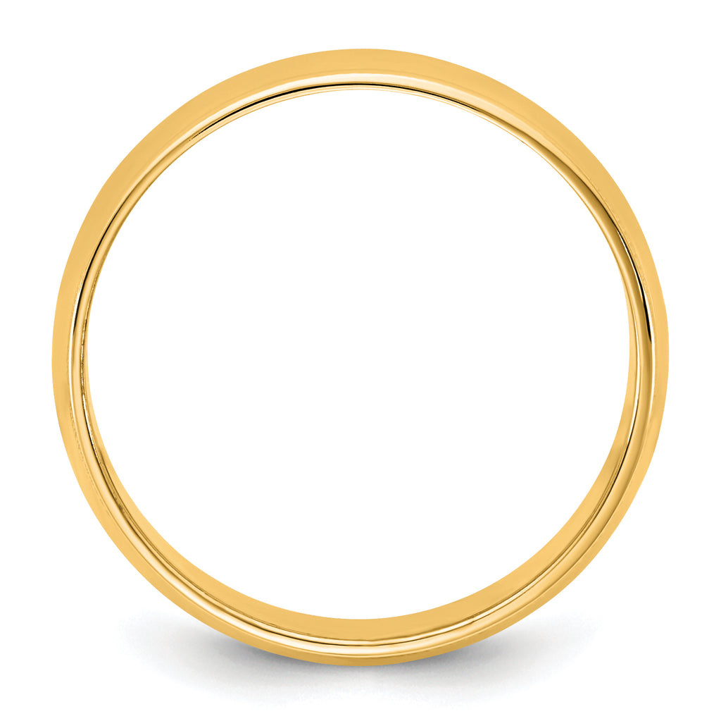 14KY 6.5mm LTW Milgrain Half Round Band Size 14